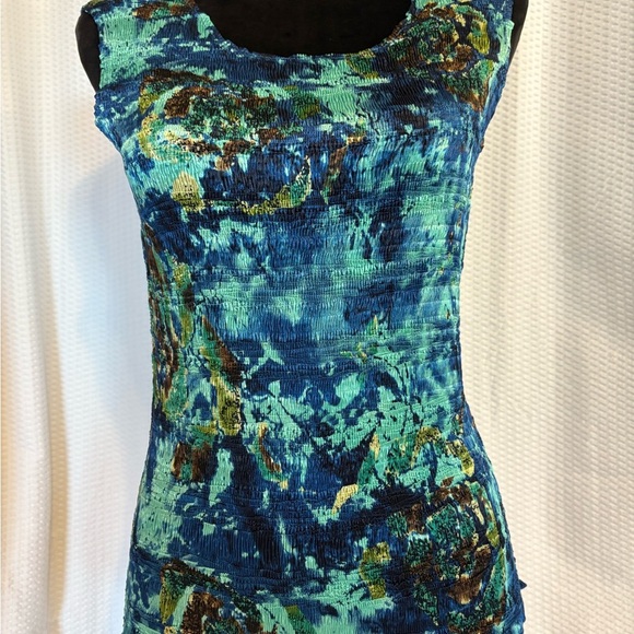 Pleats Collection multicolored tank top & matching 3/4 sleeve jacket size M NWT - Picture 6 of 10